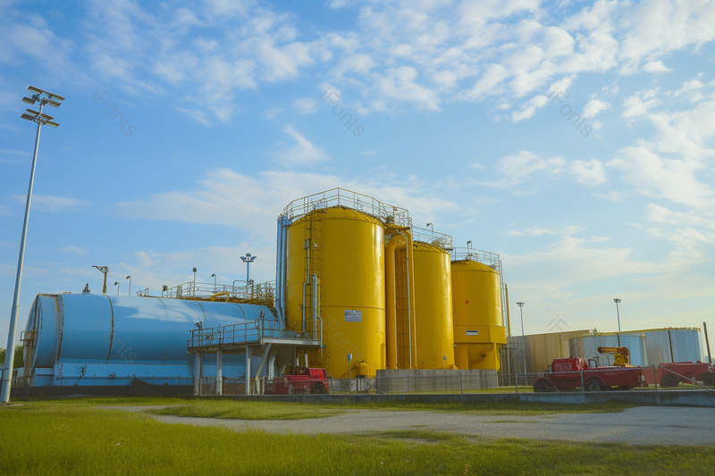 蓝天白云下现代科技技术工厂化工存储区工业化,高清,摄影图,摄影图片,图片大全,摄影图免费下载